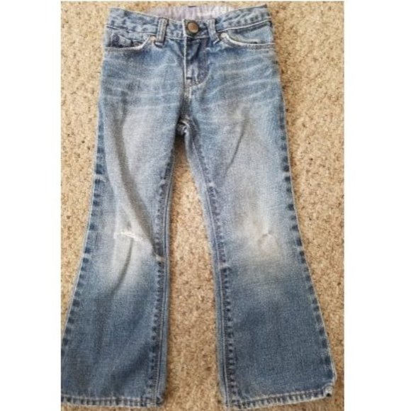 BABY GAP 1969 Classic Denim Jeans Size 4 Torn Knees (Distressed) - Picture 1 of 5